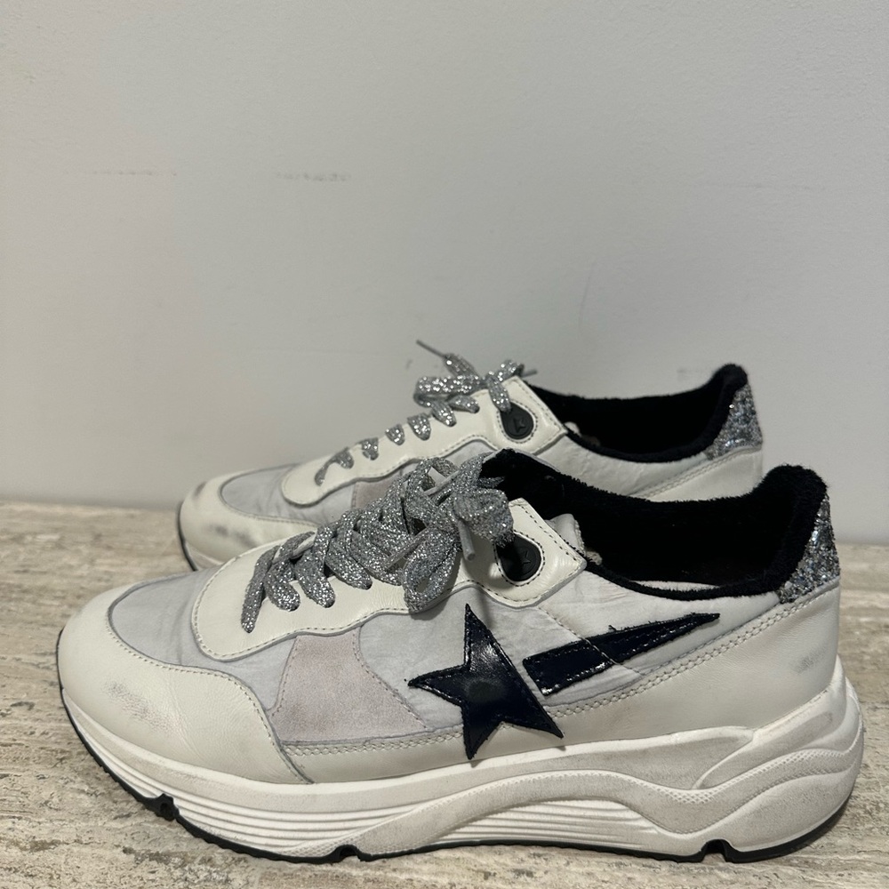 Golden Goose Glitter Running Sneakers Size 39
